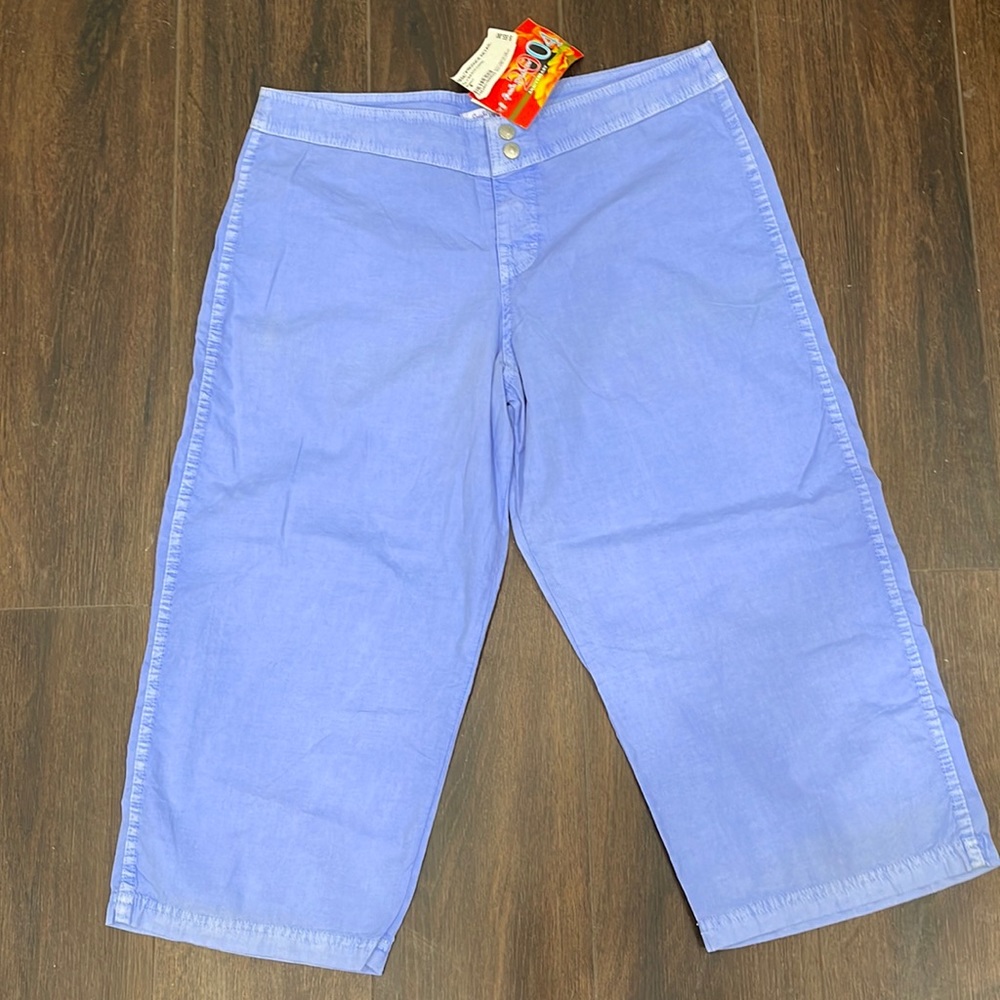 Fresh Produce Aieca Broadcloth Capri Periwinkle Blue Sz Large